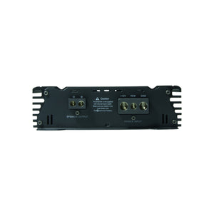 linertec lt-2700 black car audio monoblock amplifier right view of cable ports
