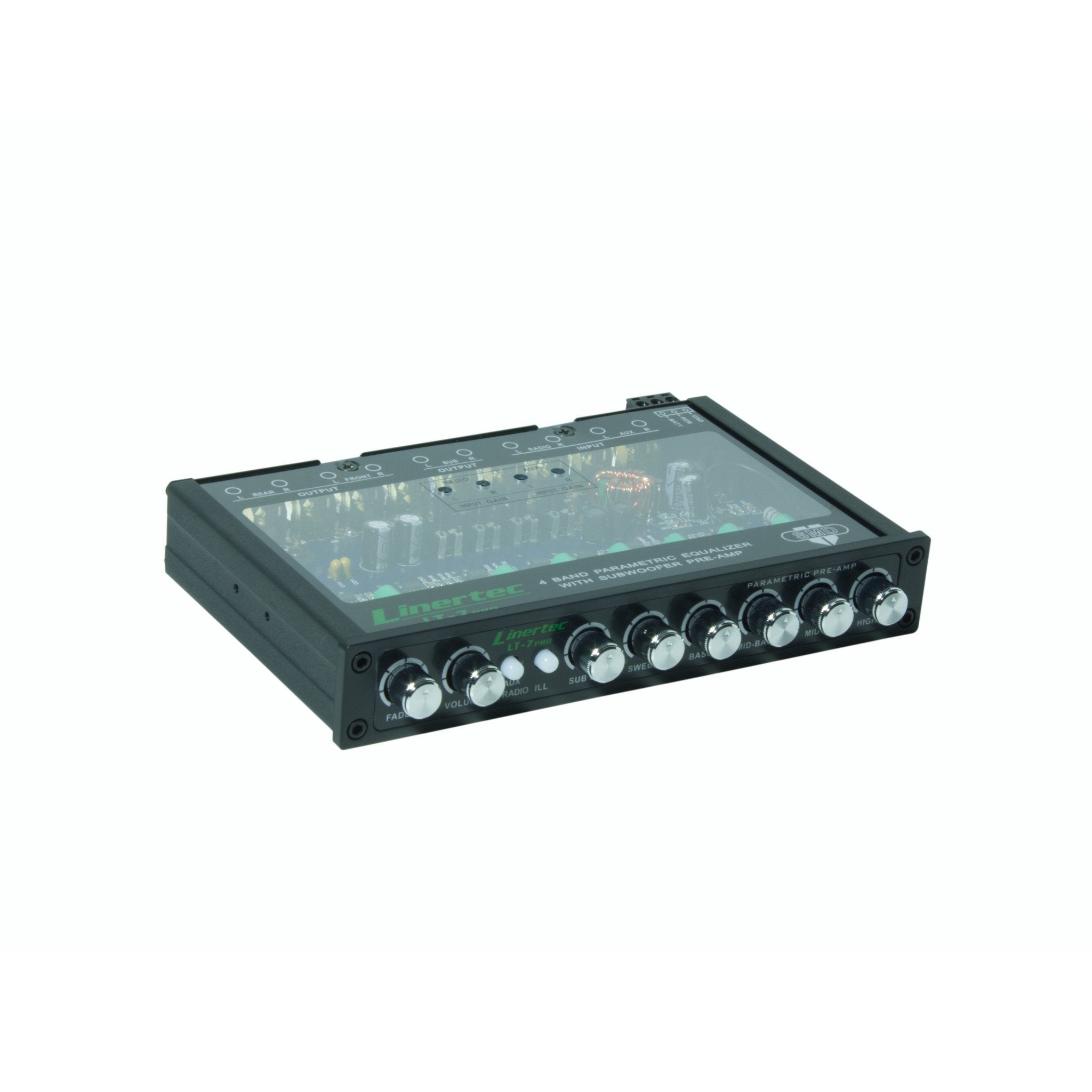 linertec LT7PRO car audio preamp angle view