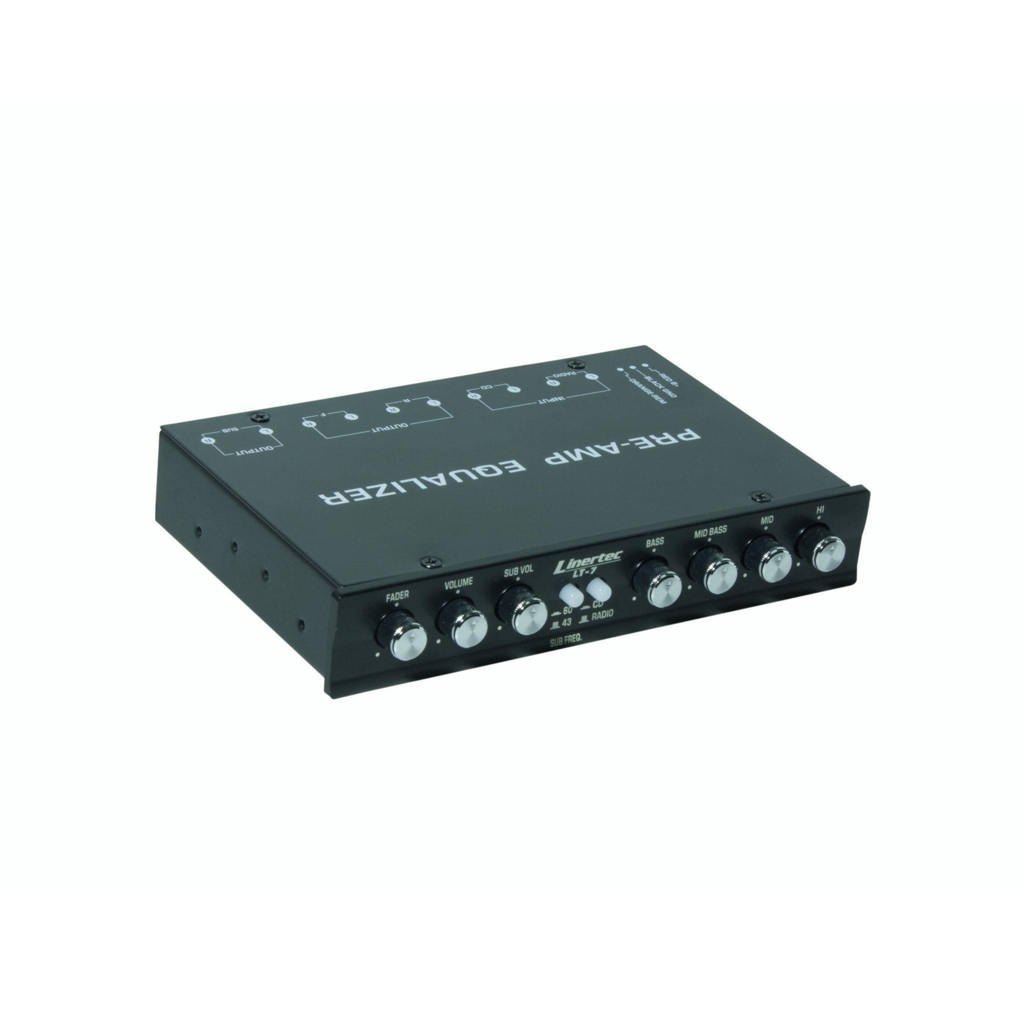 Linertec LT7 car audio preamp angle view