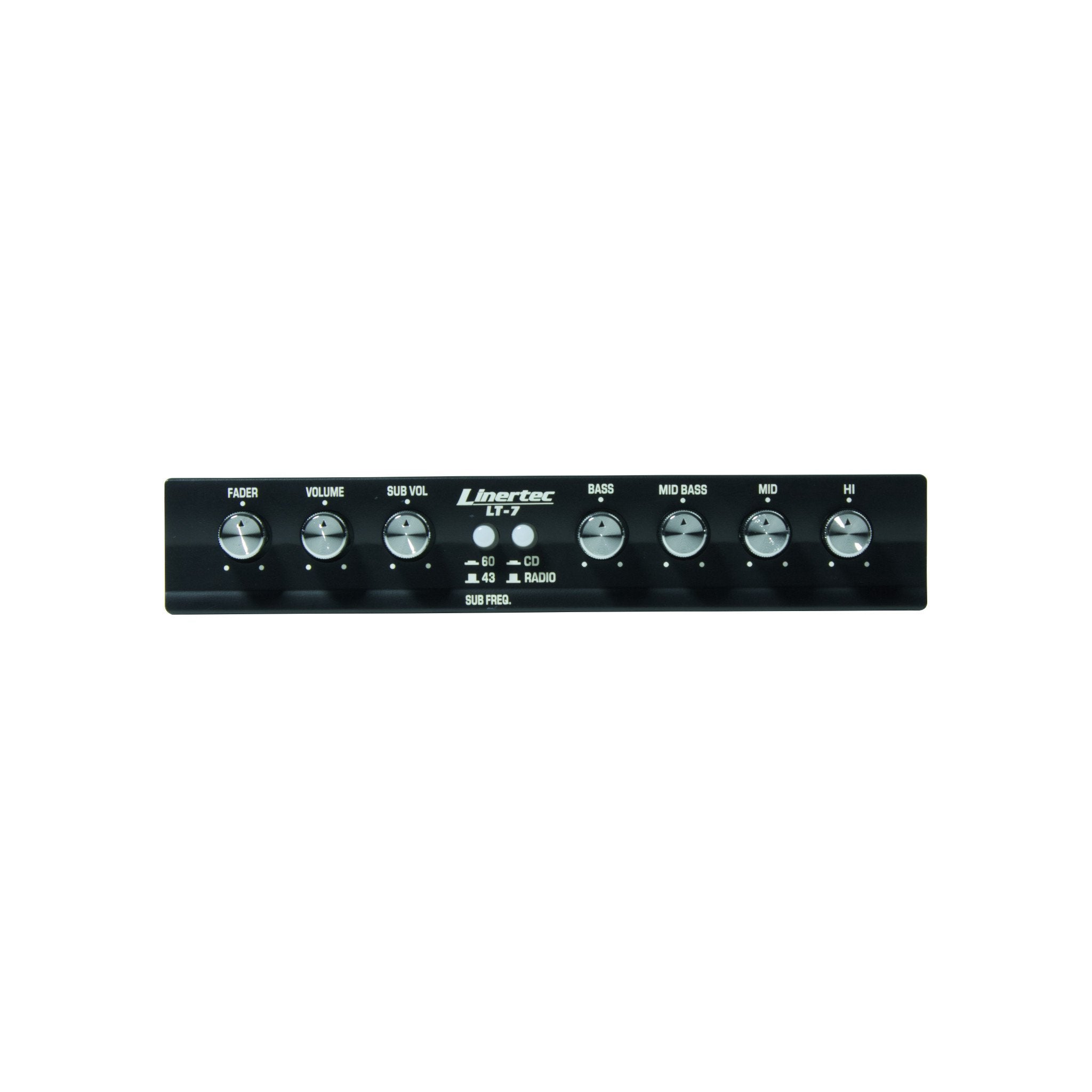 Linertec LT7 car audio preamp front panel controls view